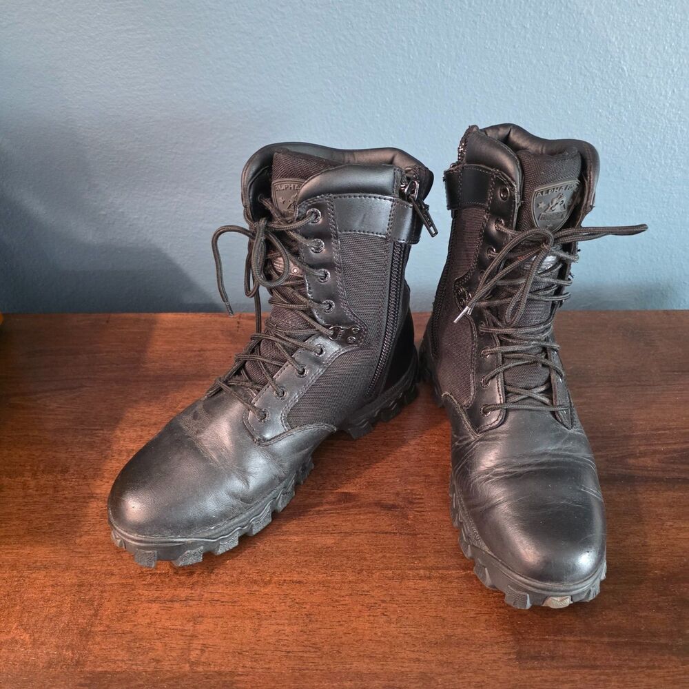 Rocky Mens Alpha Force 8” Duty Black Tactical Military Police Size 10W Boots